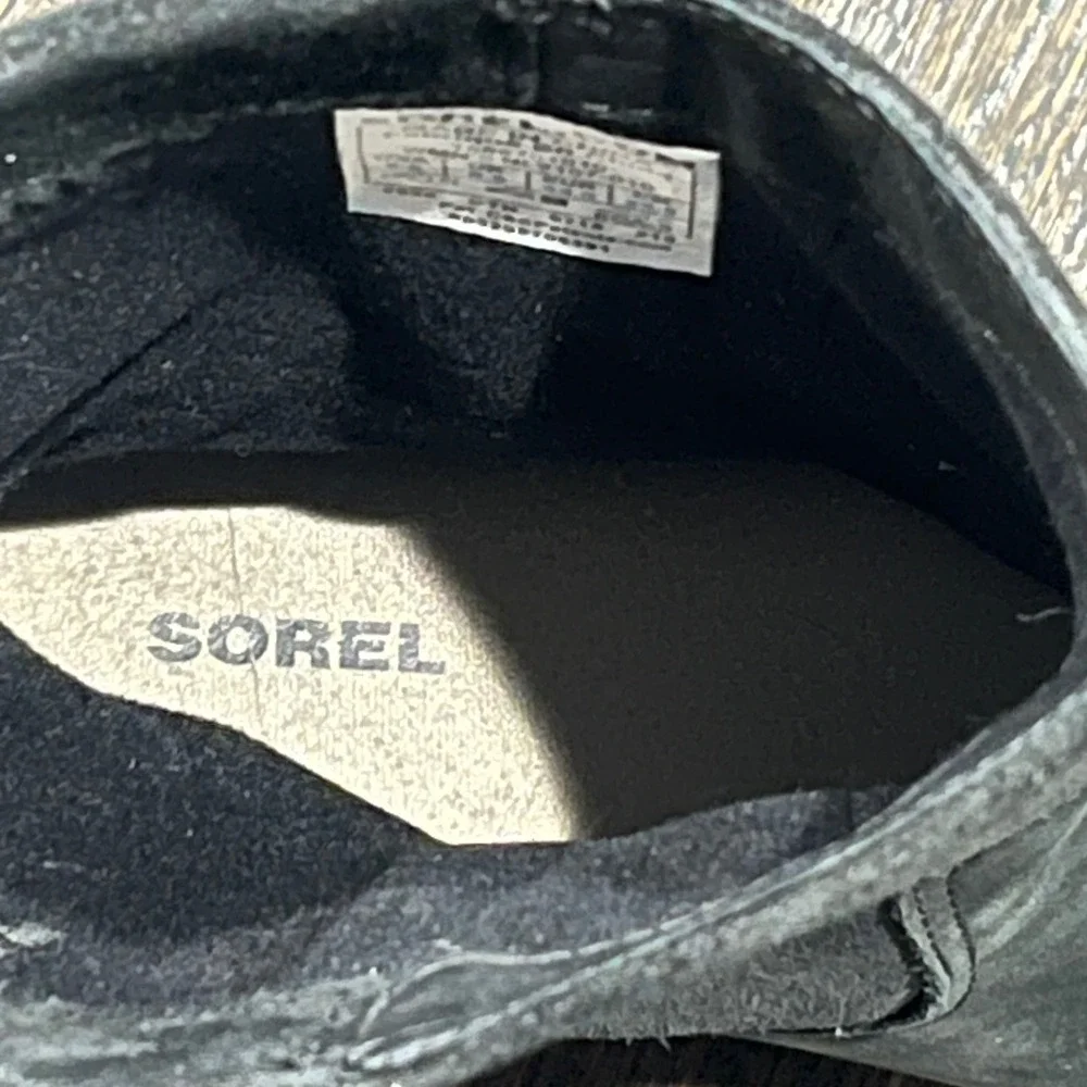 Sorel Slim Shortie Mid-Calf Boots‎ Black Leather Suede NL2107-010 Womens 8.5